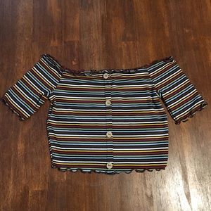 CLEARANCE! 🤩 Ambiance Multi-Color Striped CropTop